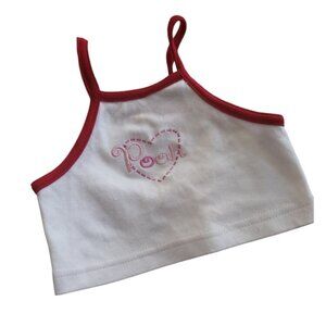 Disney Winnie the Pooh Baby Crop Top Red 3M(fits 12-18m) Girl's White Sleeveless